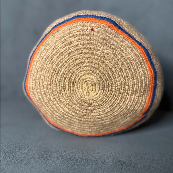 NEW Handwoven Multicolor Chevron Bucket Bag - Natural & Bright Accent - Picture 3 of 3